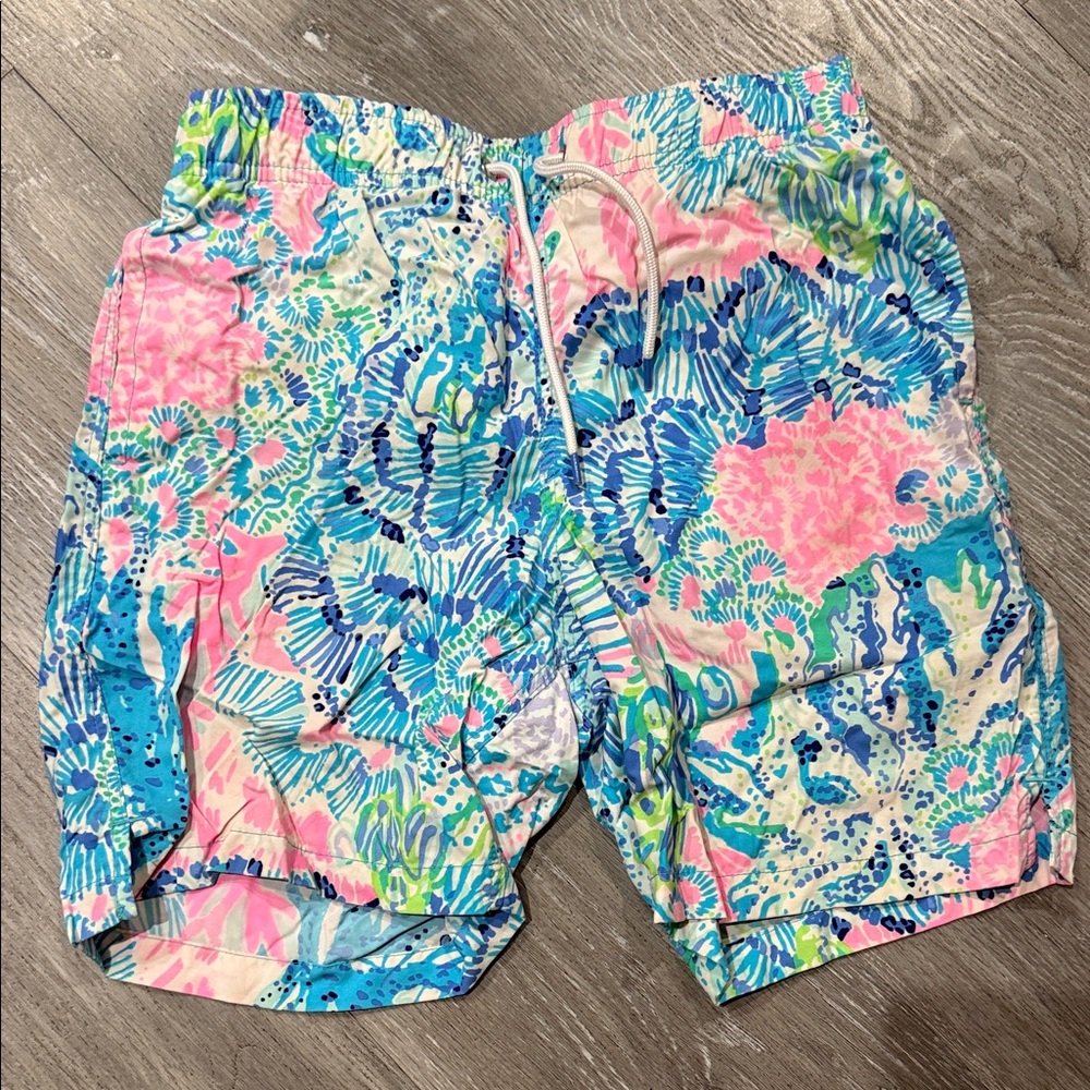 Lilly Pulitzer Boys XL (12-14) Multicolor Swim Trunks